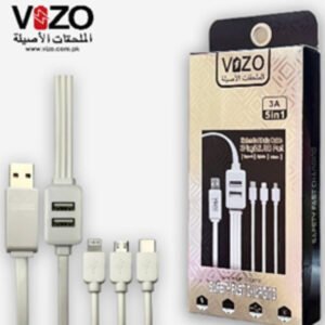 Vizo 5 in 1 Dual Port Fast Charging Cable – Multi-Connector High-Speed Charging Cable